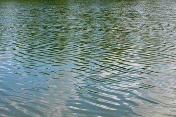 A close view of the ripples in the water surface.
