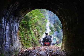 Tunnel steam train from Romania