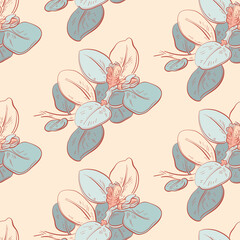 Abstract seamless pattern with Plant branch