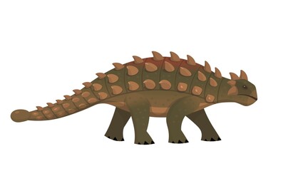 Ankylosaurus dinosaur. Vector cartoon dinosaur.