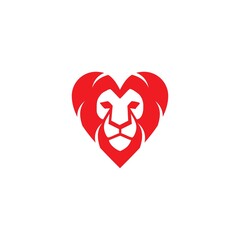 Lion Love  Logo Icon Vector 