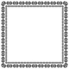 Photo frame with colorful scandinavian pattern on white background.