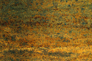 Old metal golden background. Golden grunge metal background and texture with scratches and cracks.
