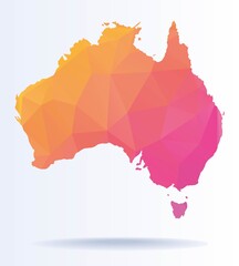 Low poly map of Australia