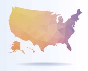Low poly map of Usa