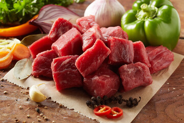 Ingredients for a tasty German goulash or ragout