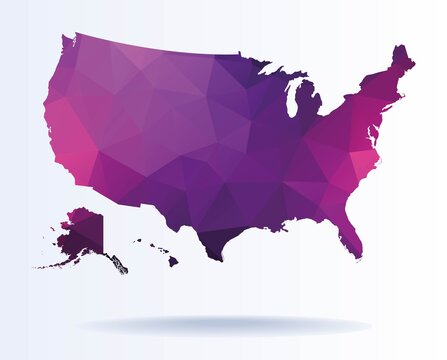 Low poly map of Usa