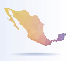 Low poly map of Mexico