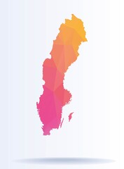 Low poly map of Sweden