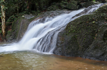 Small waterfall on a rocky mountain