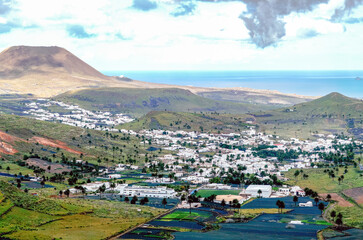Fototapeta na wymiar Haria, Lanzarote, Canary Islands / Spain. View of the town from the 