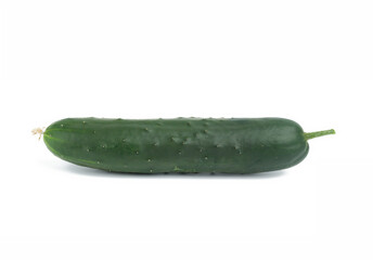 green oblong cucumber isolated on white background