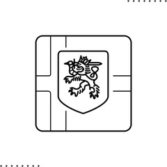 Finland square flag vector icon in outlines 