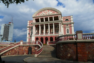 Amazon Theatre Manaus, famous landmark of the capital of the state of Amazonas, Brazil, built in 1896 during the time of the rubber barons