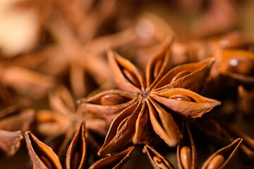 Closeup photo of star anise