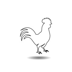 Rooster icon with shadow