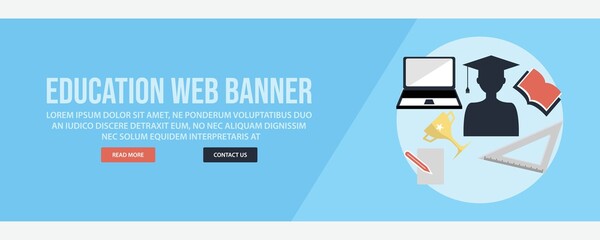 Education web banner template design
