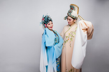 Two Asian Peking Opera actors