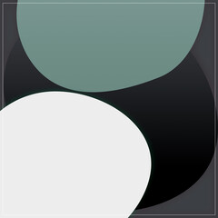 Modern Aesthetic Empty Circular Shapes Design With White Frame Template-For Banner, Poster, Card & Social Media