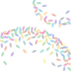 Stationary paperclips isolated on white background