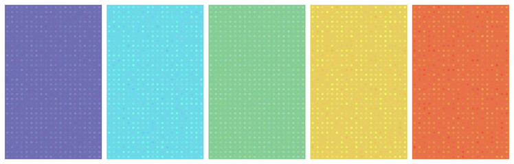 2D Illustration - Abstract Cover Background Set with Colored Dots surface - five 10:16 Images ( Size each: 2000 x 3200 ) - e.g. for book / ebook cover design and more
