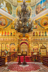 Fototapeta na wymiar Ascension Cathedral or Zenkov Cathedral, Interior, Panfilov Park, Almaty, Kazakhstan, Central Asia