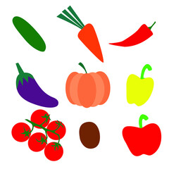 set of vegetables vector simple