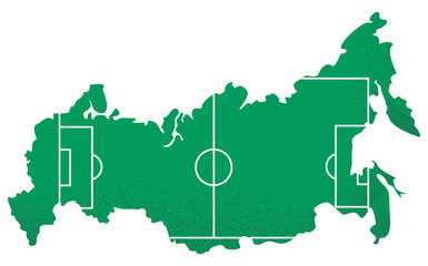 Football field in form of a map of Russia