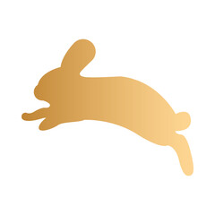 golden rabbit jump silhouette icon