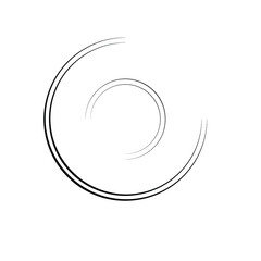 Lines in Circle Form . Spiral Vector Illustration .Technology round Logo . Design element . Abstract Geometric shape . Striped border frame for image