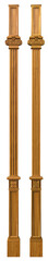 Classic wooden pilaster with veneers with patina gold elements