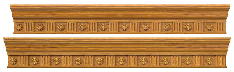 Classic wooden cornice with patina veneers © Uladyka