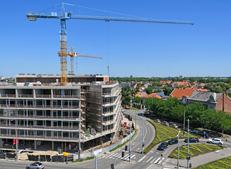 Fototapeta premium Construction of a new apartment building