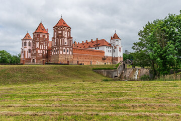 Fototapeta na wymiar Mir Castle Complex exterior. UNESCO World Heritage site in Belarus