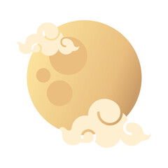 mid autumn festival moon and clouds