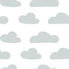 Baby scandinavian nordic gray seamless vector pattern