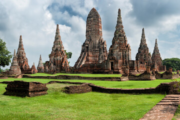 Obraz premium Wat Chaiwatthanaram temple, Ayutthaya, Thailand, Unesco World Heritage Site