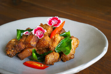 Dried sun-dried pork marinated with Thai herbs