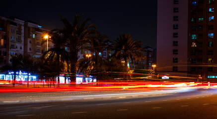 Fototapeta na wymiar night traffic in the city