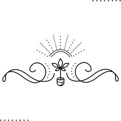 Cannabis art vector icon in outlines