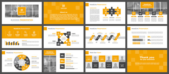 Presentation templates, corporate. Elements of infographics for presentation templates. Annual report, book cover, brochure, layout, leaflet layout template design. - obrazy, fototapety, plakaty