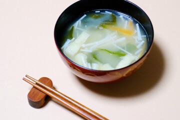 エノキダケの味噌汁