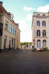 Deventer, Netherlands - July 11 2020: The ancient city center of Deventer, The Netherlands