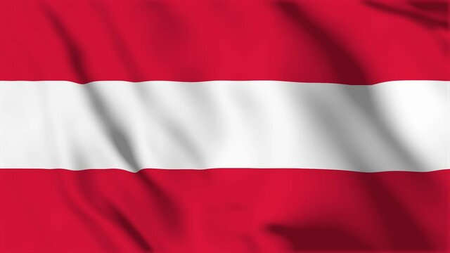 Waving flag loop. National flag of Austria. Realistic animation