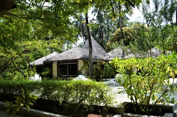 BIYADHOO ISLAND, MALDIVES - JANUARY 05, 2018: view of Shopping store in the middle of the island