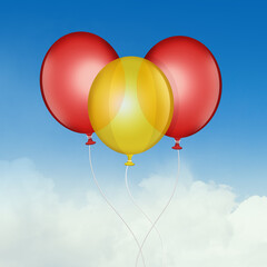 Fototapeta na wymiar balloons in the colors of the Spanish flag