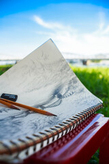Sketch on notebook by pencil