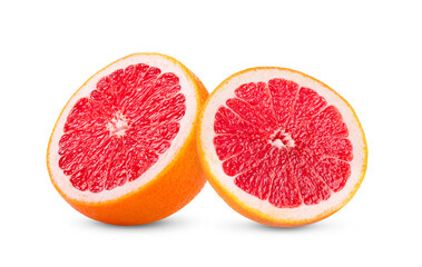 Naklejka na ściany i meble grapefruit with slice on white background