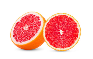 grapefruit with slice on white background