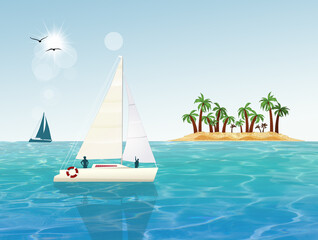 illustration of sailing holidays